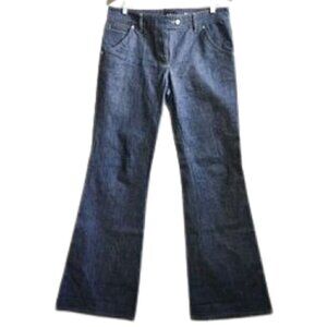 NWOT A.P.C dark wash mid rise wide flare leg jeans